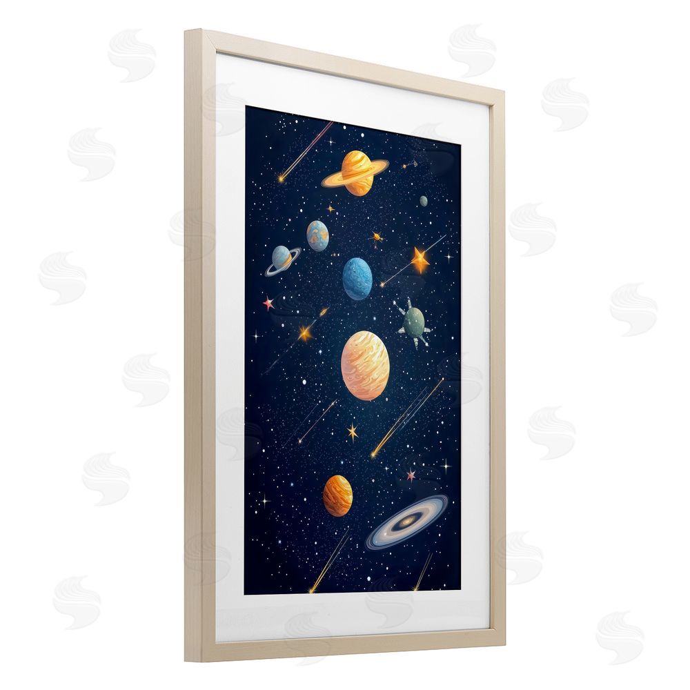 Creative Studio The Galaxy Composition Brown Framed Print Under Glass Wall Art