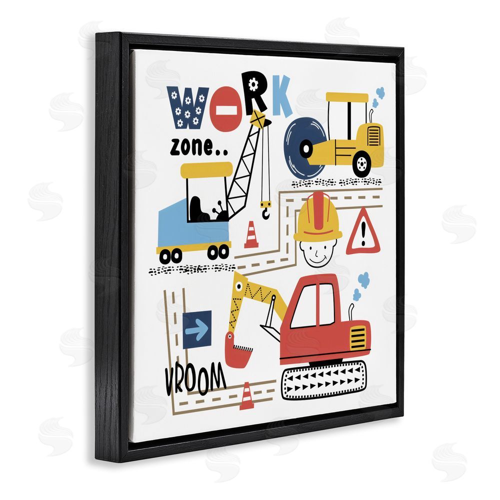 Creative Studio Work Zone Construction Essentials Black Floating Frame Canvas Wall Art Print