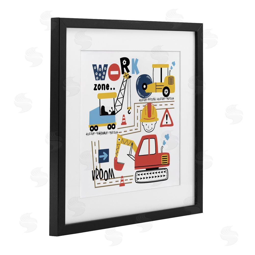 Creative Studio Work Zone Construction Essentials Black Framed Print Under Glass Wall Art