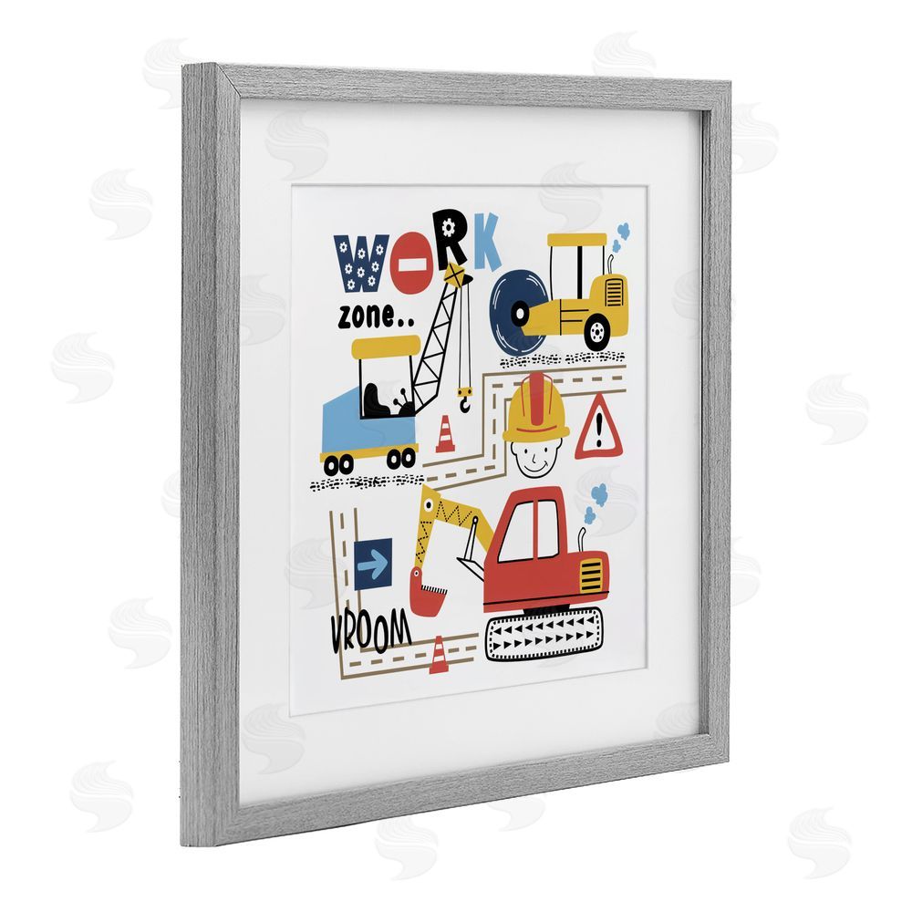 Creative Studio Work Zone Construction Essentials Gray Framed Print Under Glass Wall Art