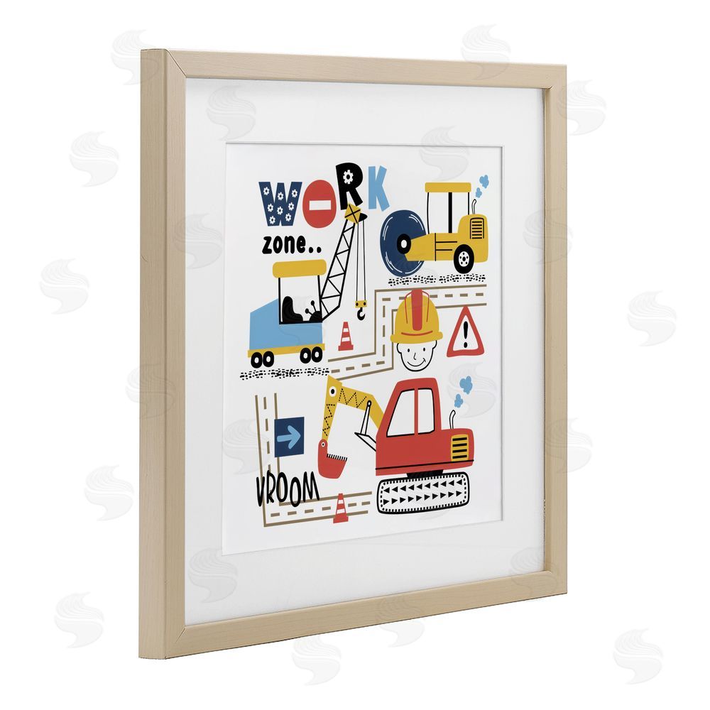 Creative Studio Work Zone Construction Essentials Brown Framed Print Under Glass Wall Art