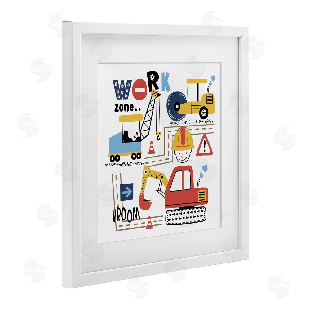 Creative Studio Work Zone Construction Essentials White Framed Print Under Glass Wall Art