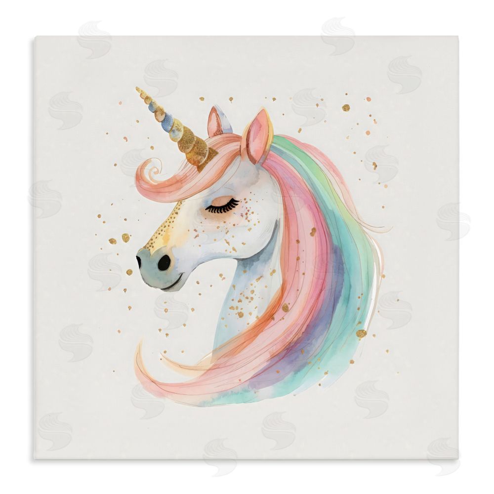 Creative Studio Gold Accented Unicorn Stretched Canvas Wall Art