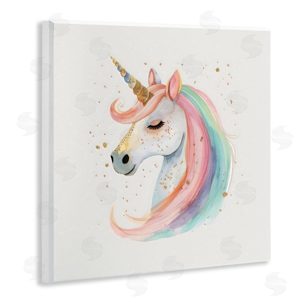 Creative Studio Gold Accented Unicorn Wooden Wall Plaque Art Print