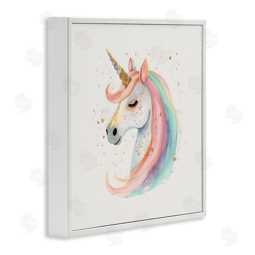 Creative Studio Gold Accented Unicorn White Framed Giclee Wall Art Print
