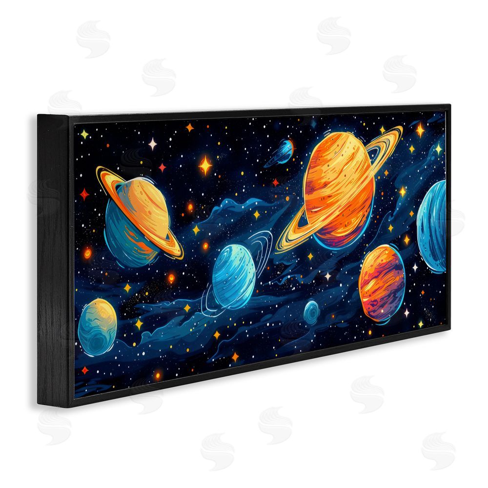 Creative Studio Starry Universe Whimsy Black Framed Giclee Wall Art Print