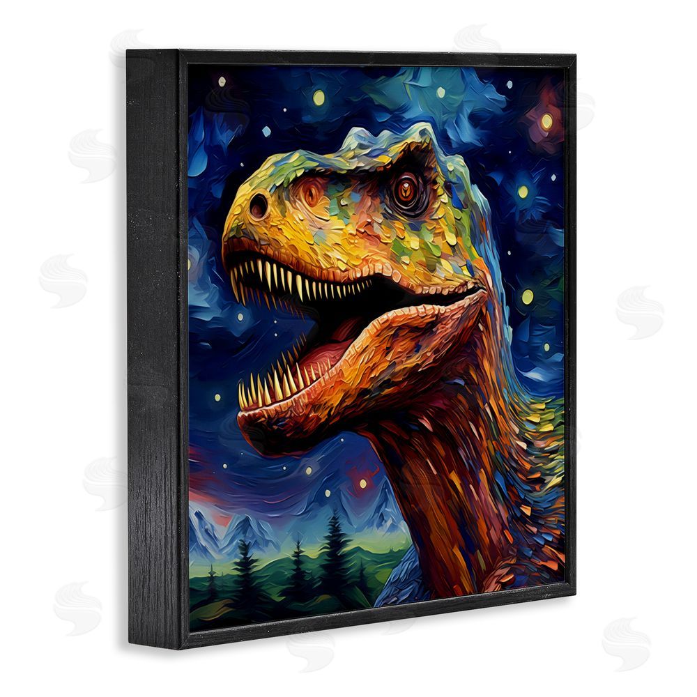 Creative Studio Starry Sky Dinosaur Black Framed Giclee Wall Art Print