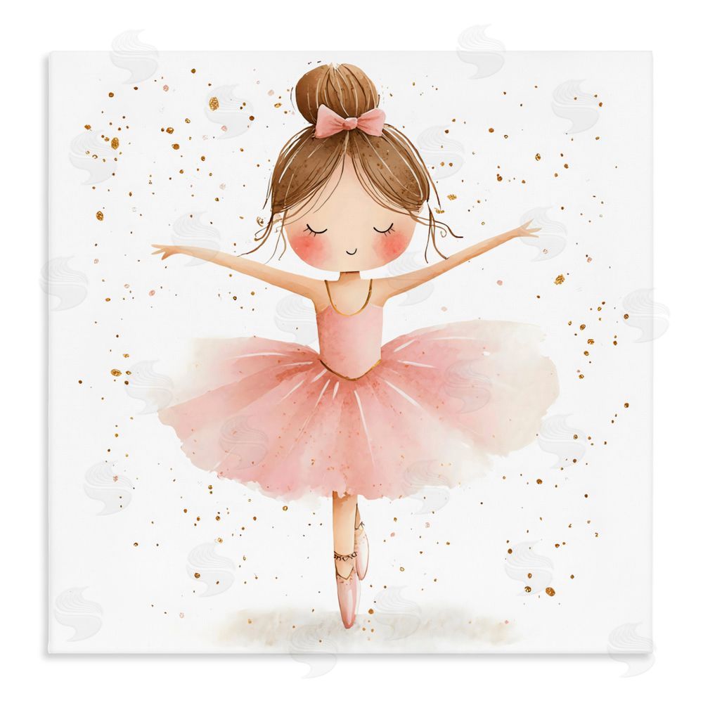 Creative Studio Sweet Ballerina Pose Stretched Canvas Wall Art Print