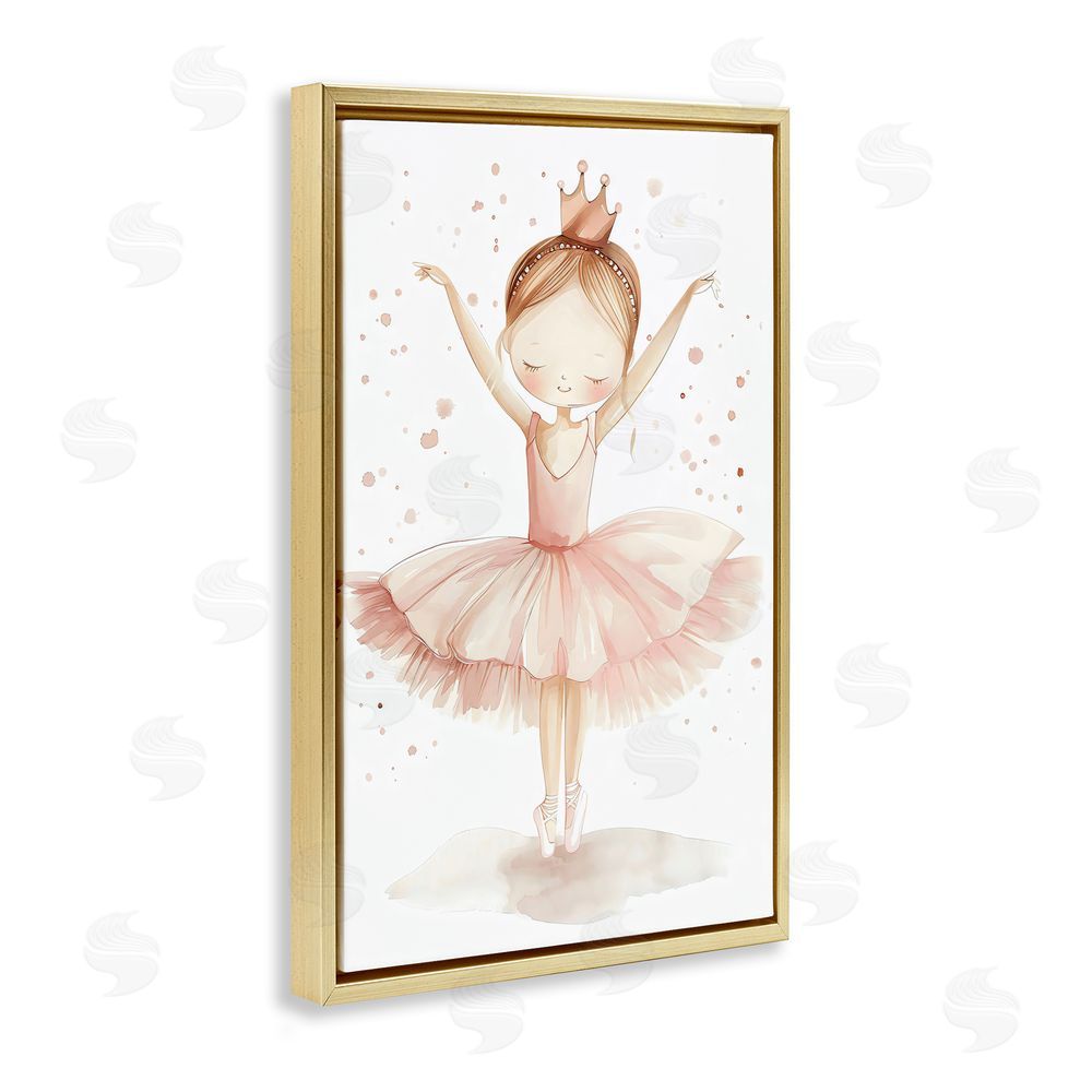 Creative Studio Sweet Pink Tutu Gold Floating Frame Canvas Wall Art Print