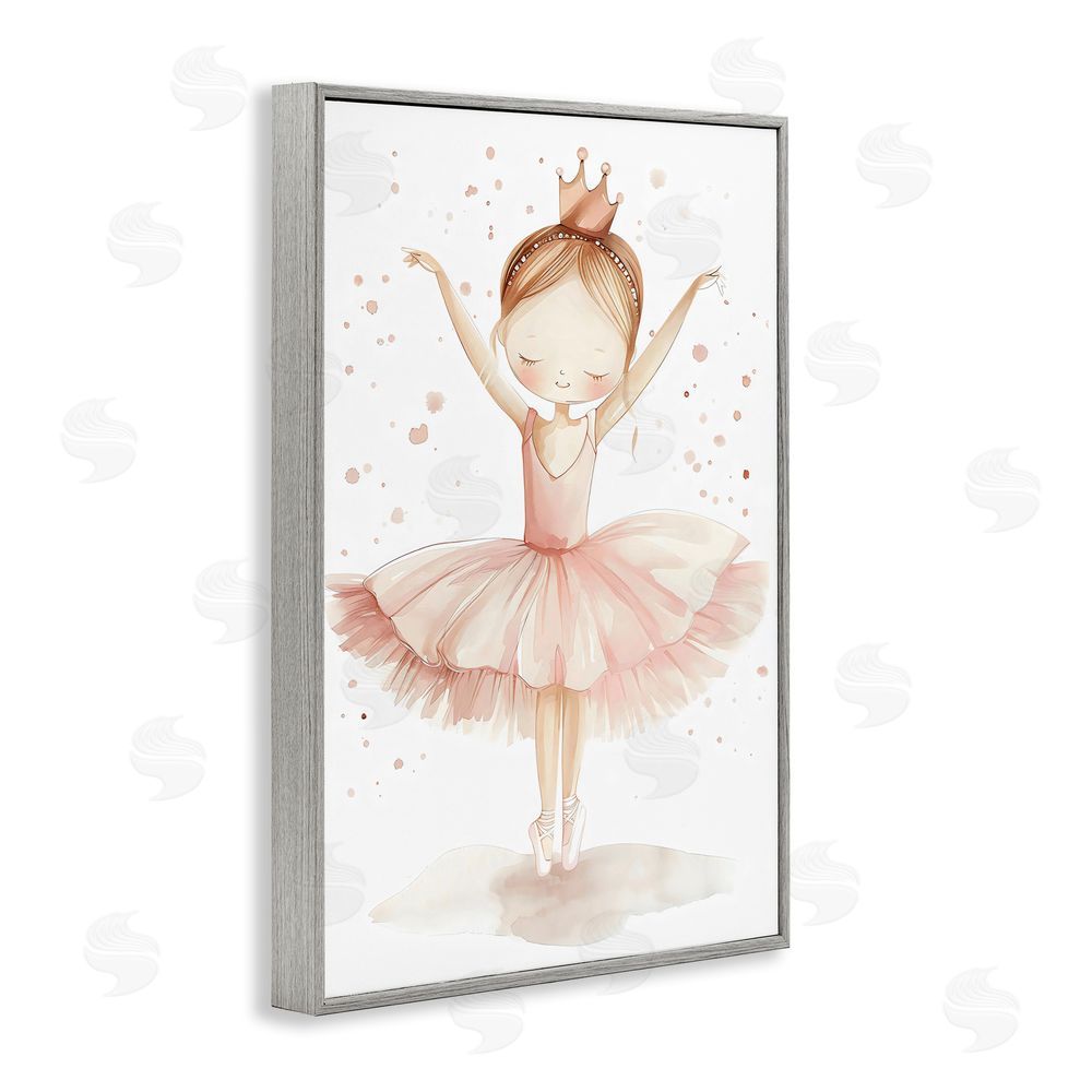 Creative Studio Sweet Pink Tutu Gray Framed Giclee Wall Art Print