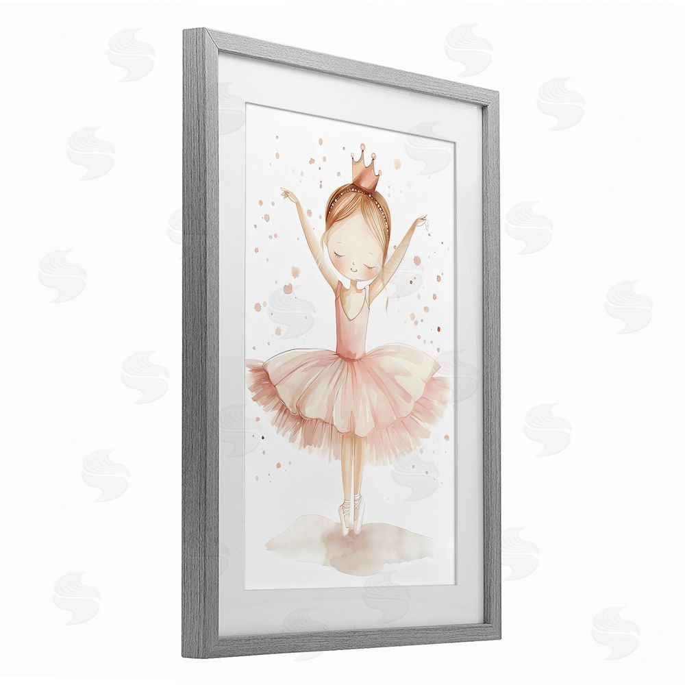 Creative Studio Sweet Pink Tutu Gray Framed Print Under Glass Wall Art