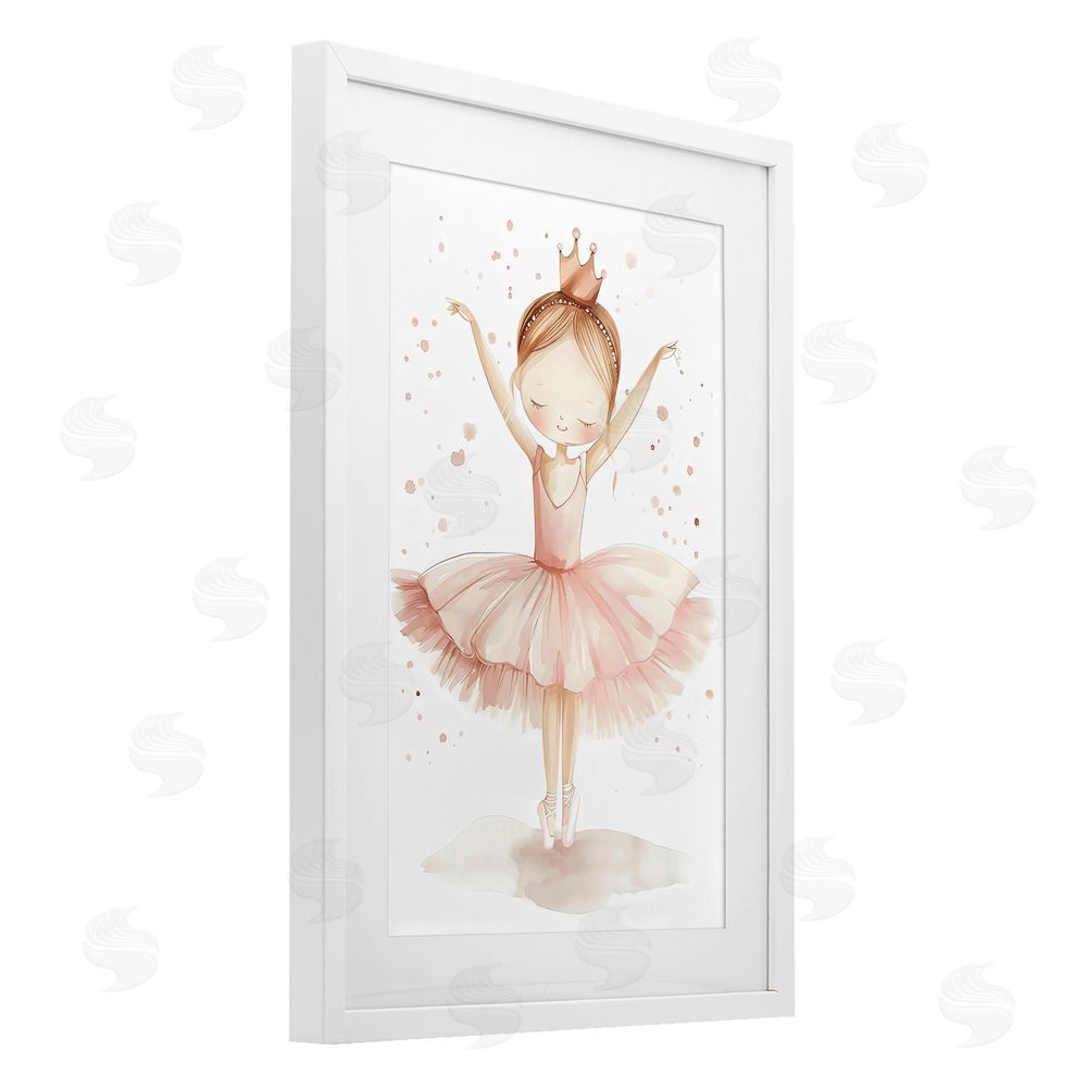 Creative Studio Sweet Pink Tutu White Framed Print Under Glass Wall Art