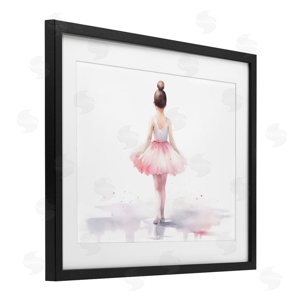Creative Studio Ballerina Facing Away Black Framed Print Under Glass Wall Art