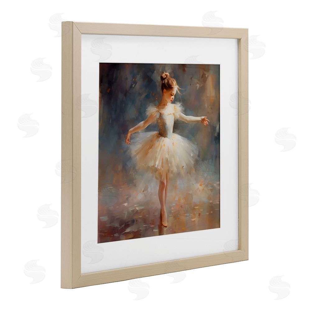 Creative Studio Ballerina In White Tutu Birch Framed Print Under Glass Wall Art
