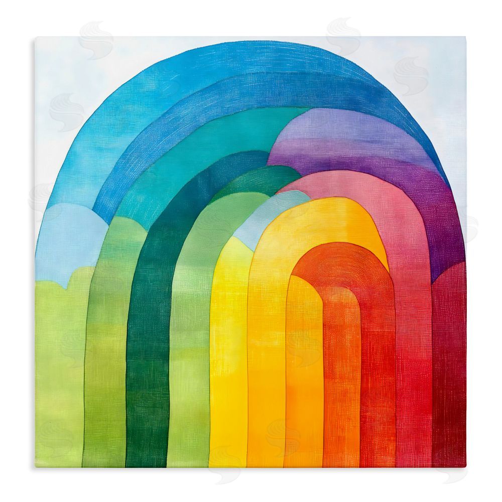 Creative Studio Vibrant Rainbow Arch Abstraction Stretched Canvas Wall Art Print