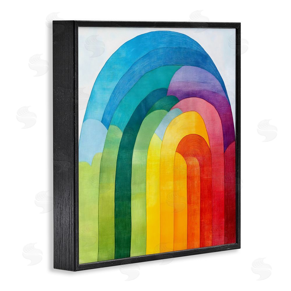 Creative Studio Vibrant Rainbow Arch Abstraction Black Framed Giclee Wall Art Print