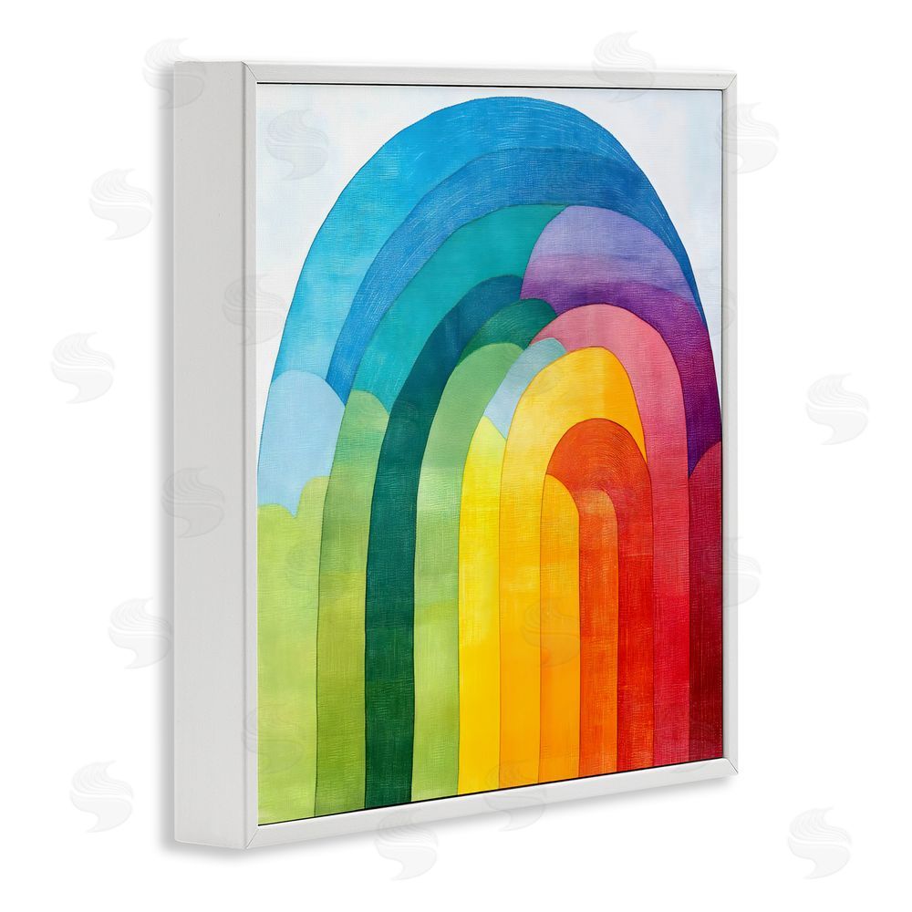 Creative Studio Vibrant Rainbow Arch Abstraction White Framed Giclee Wall Art Print