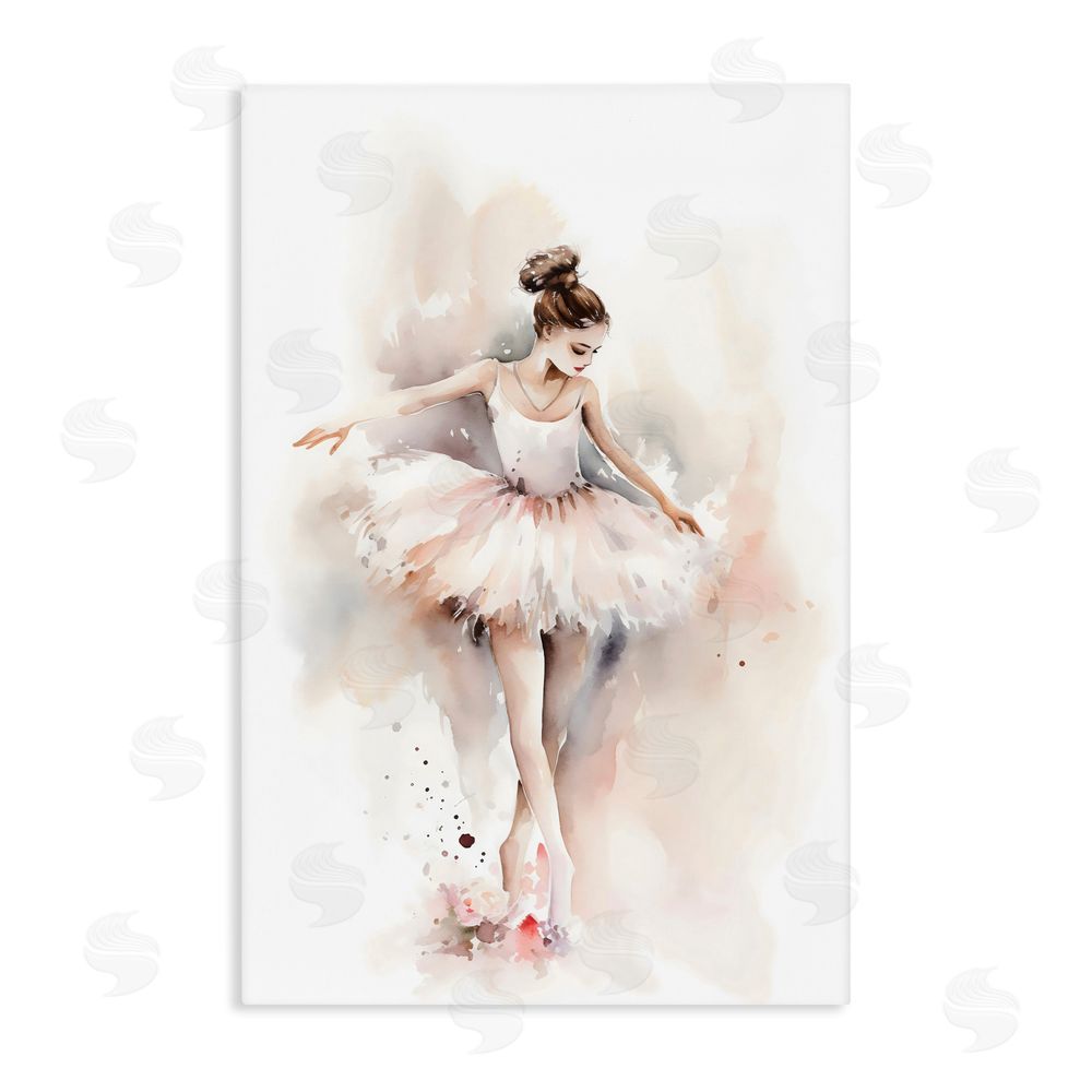Creative Studio Watercolor Dancer Pose Stretched Canvas Wall Art Print