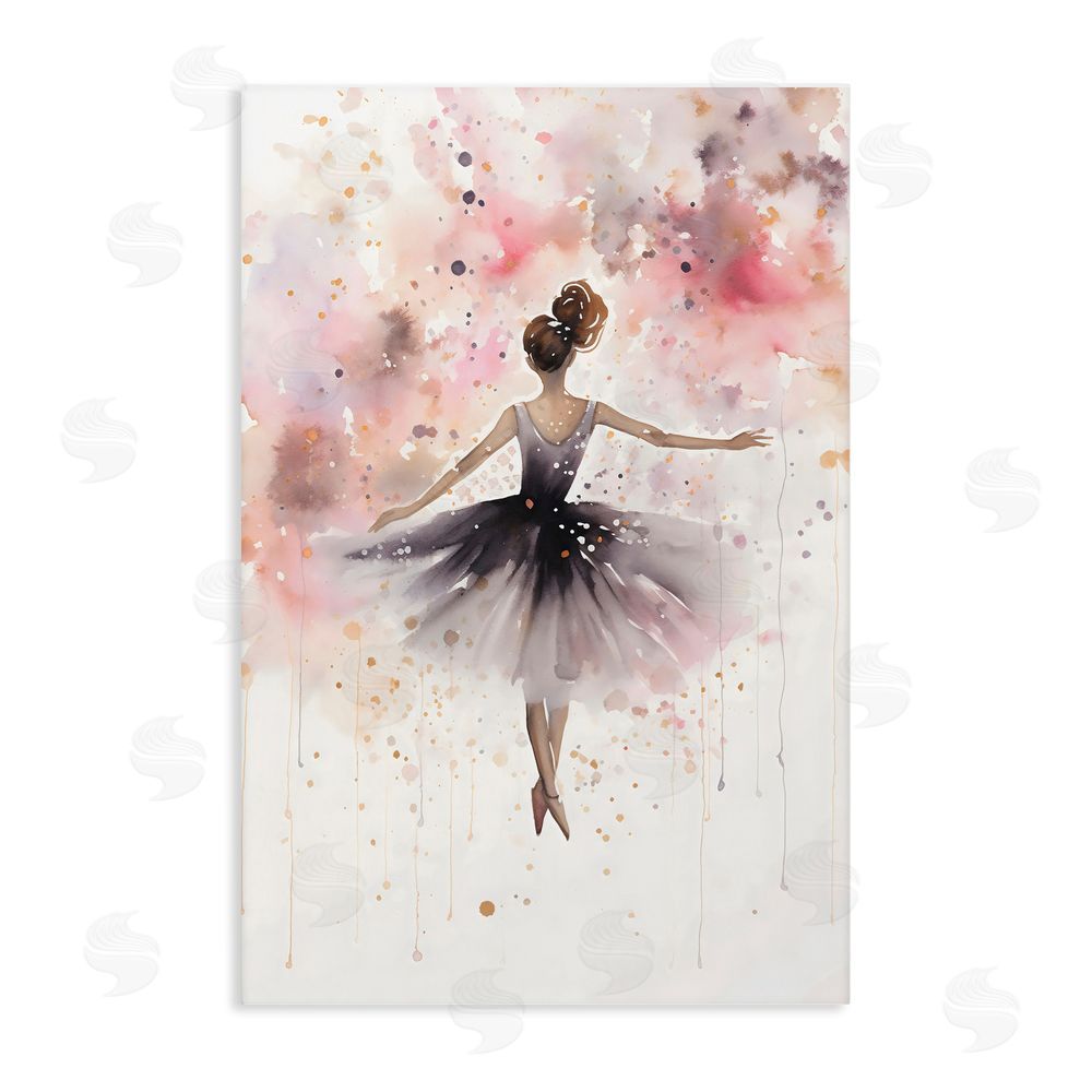 Creative Studio Watercolor Ballerina Atmosphere Stretched Canvas Wall Art Print