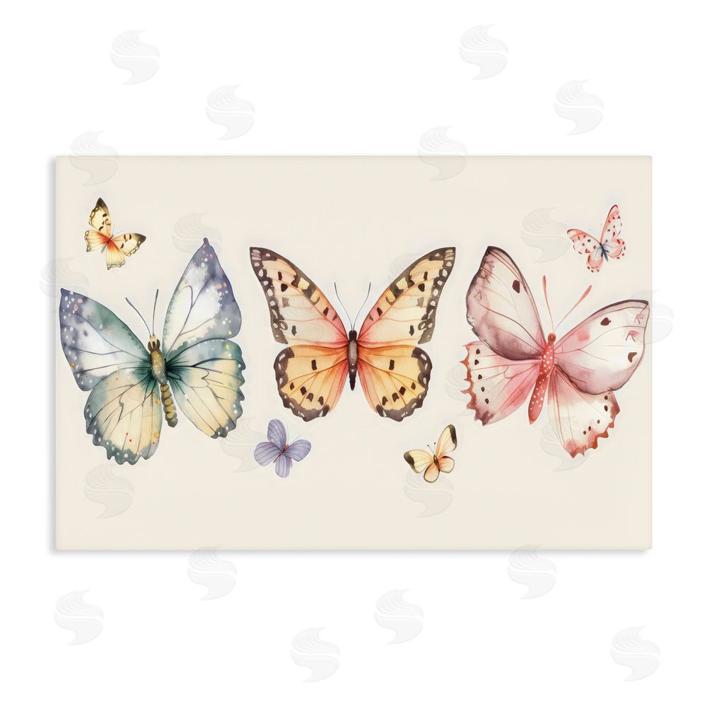 Creative Studio Graceful Butterfly Trio Stretched Canvas Wall Art