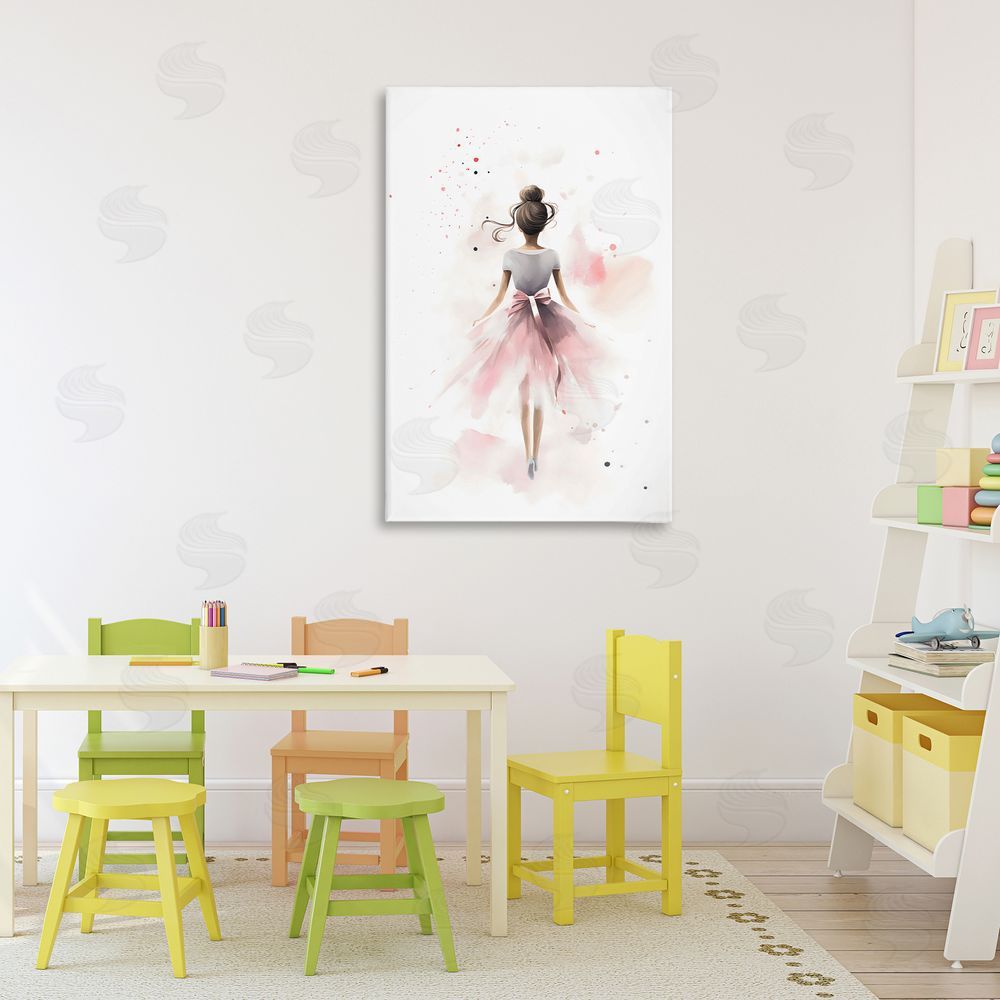 Creative Studio Speckled Ballerina View Stretched Canvas Wall Art Print in Room