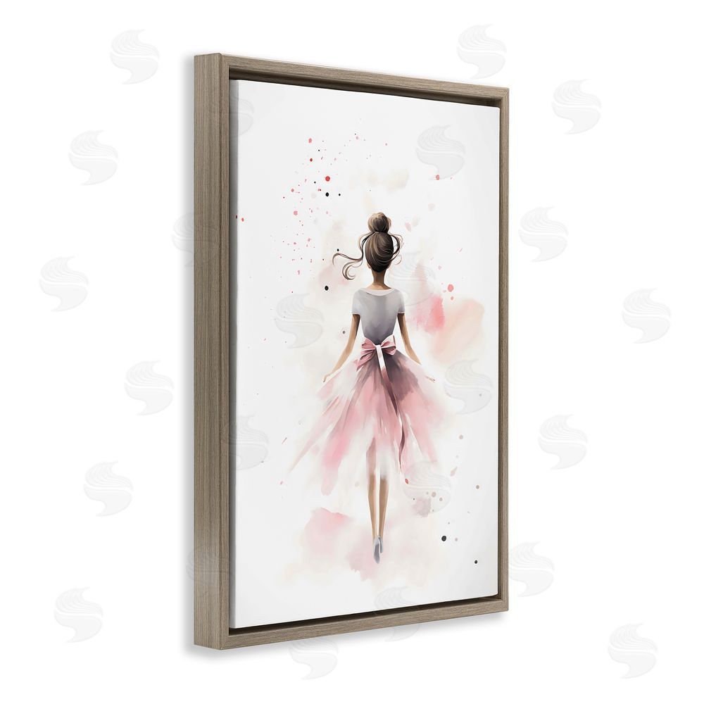 Creative Studio Speckled Ballerina View Brown Floating Frame Canvas Wall Art Print