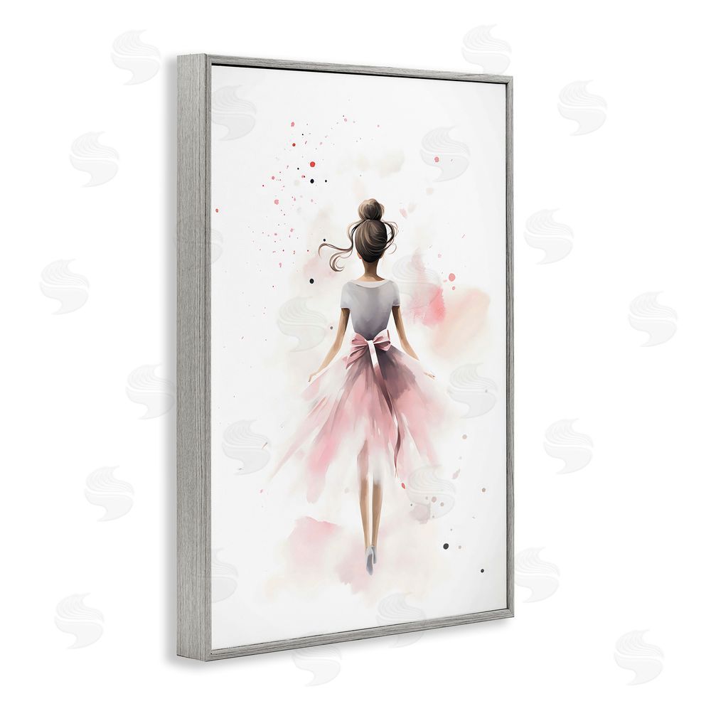 Creative Studio Speckled Ballerina View Gray Framed Giclee Wall Art Print