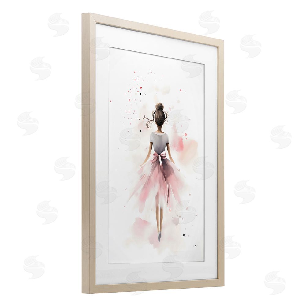 Creative Studio Speckled Ballerina View Brown Framed Print Under Glass Wall Art