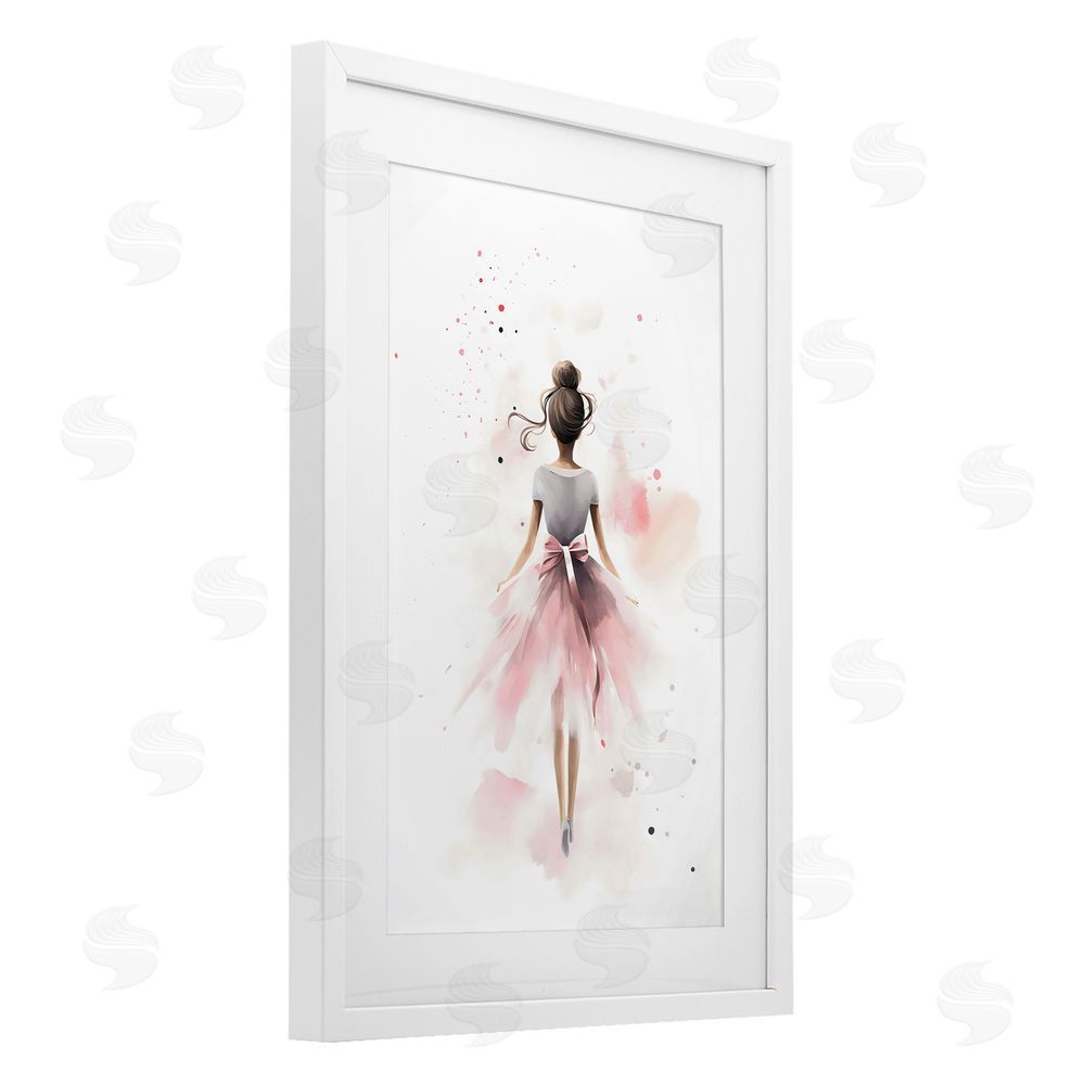 Creative Studio Speckled Ballerina View White Framed Print Under Glass Wall Art