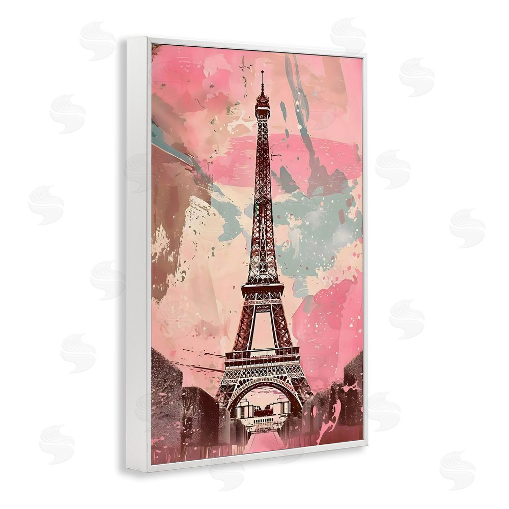 Creative Studio Parisian Tower Pink & Blue White Framed Giclee Wall Art Print