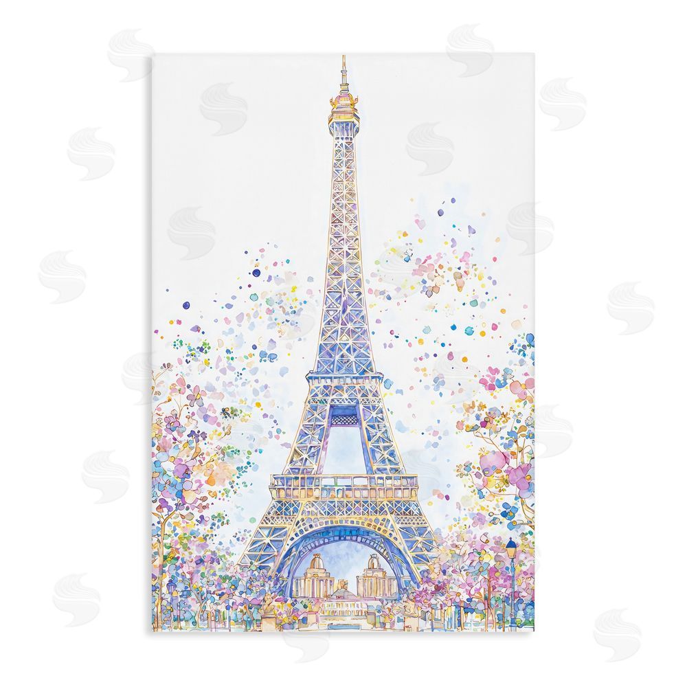 Creative Studio Colorful Eiffel Tower Stretched Canvas Wall Art Print