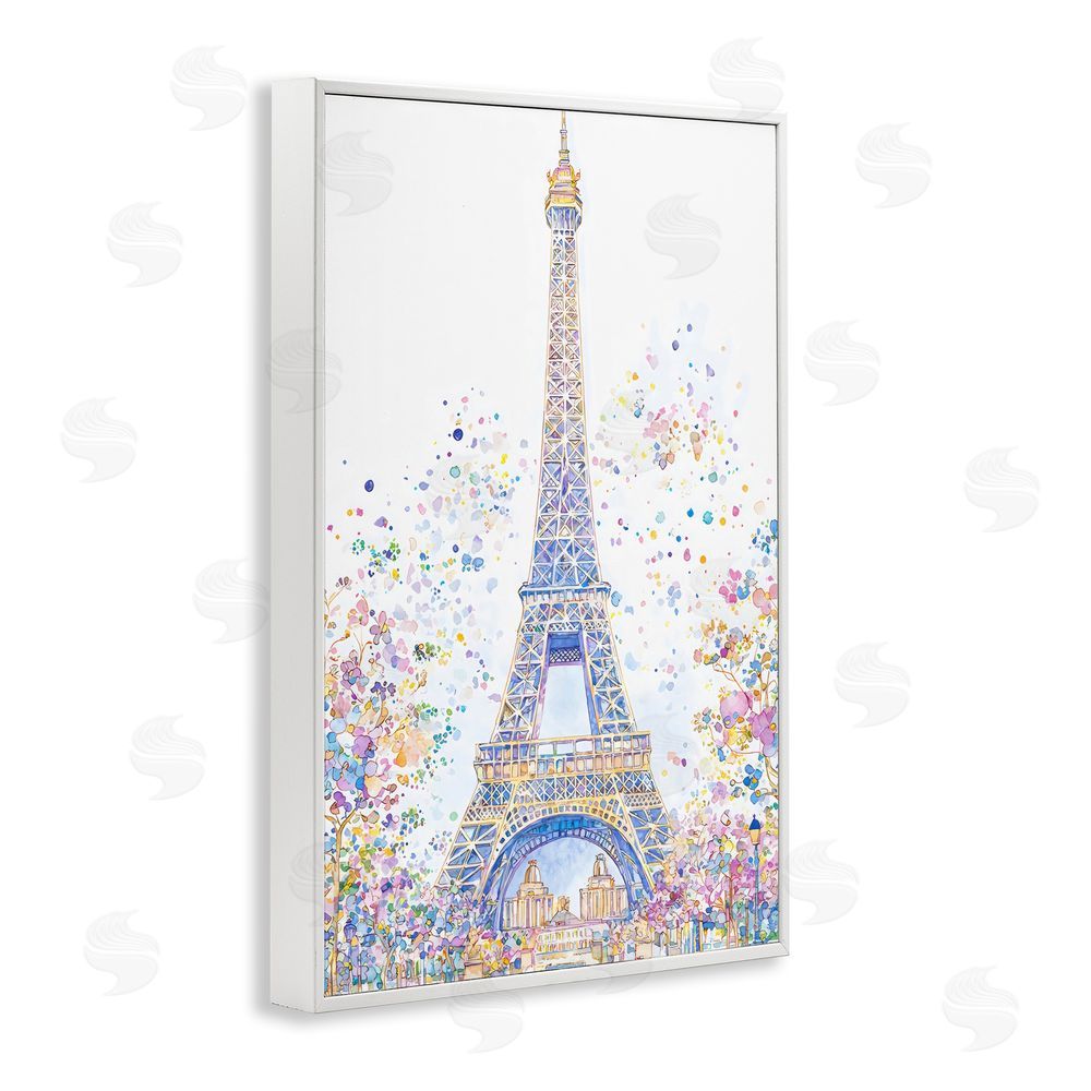 Creative Studio Colorful Eiffel Tower White Framed Giclee Wall Art Print
