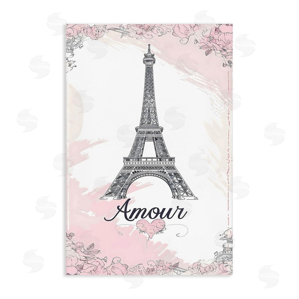 Creative Studio Amour Vintage Eiffel Tower Stretched Canvas Wall Art Print