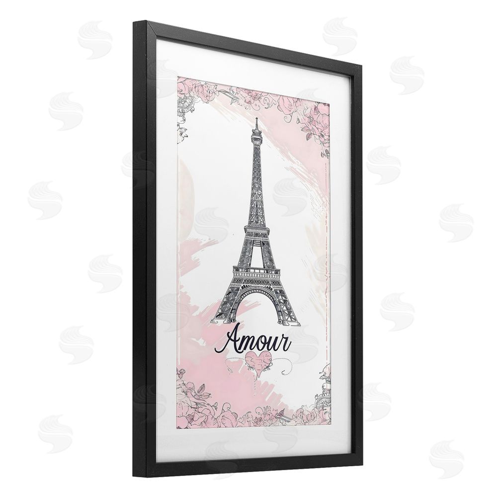 Creative Studio Amour Vintage Eiffel Tower Black Framed Print Under Glass Wall Art