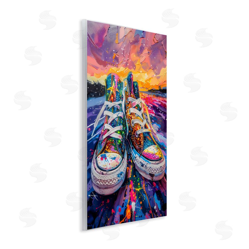 Creative Studio Vibrant Sneakers at Sunset Wall Plaque Art Print