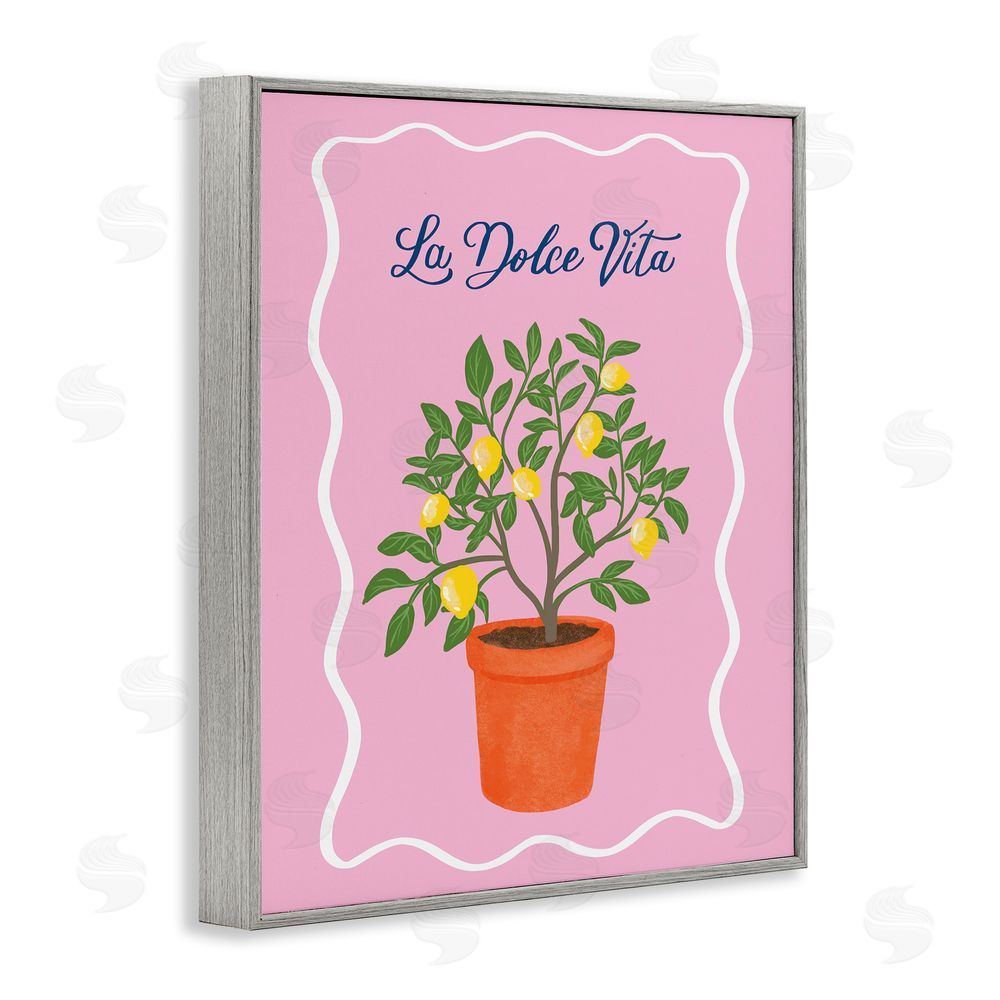 Be Ni La Dolce Vita Lemon Tree Gray Framed Giclee Wall Art Print