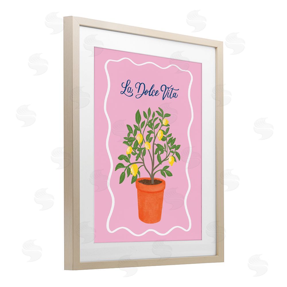 Be Ni La Dolce Vita Lemon Tree Brown Framed Print Under Glass with Mat Wall Art