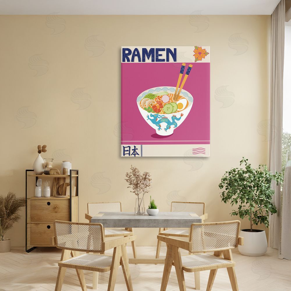 Jo Reid Enchanted Japanese Ramen Stretched Canvas Wall Art in Room