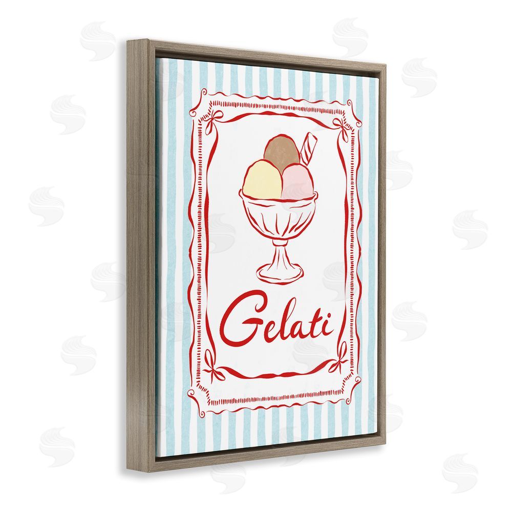 Miriam Wood Italian Summer Gelati Brown Floating Frame Canvas Wall Art