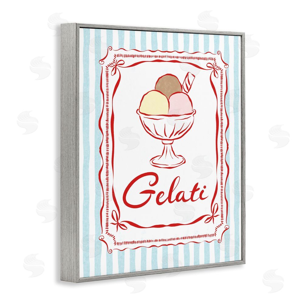 Miriam Wood Italian Summer Gelati Gray Framed Giclee Wall Art Print