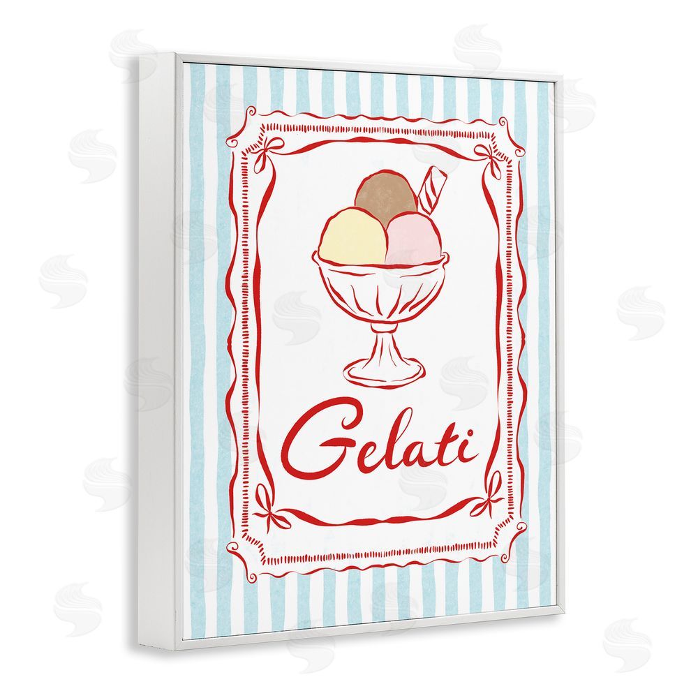 Miriam Wood Italian Summer Gelati White Framed Giclee Wall Art Print