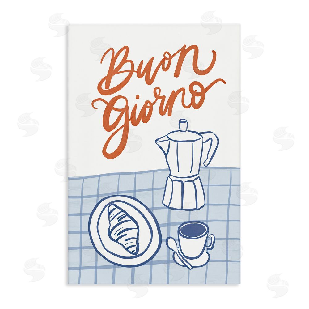 Amanda Houston Buon Giorno Breakfast Espresso Stretched Canvas Wall Art Print