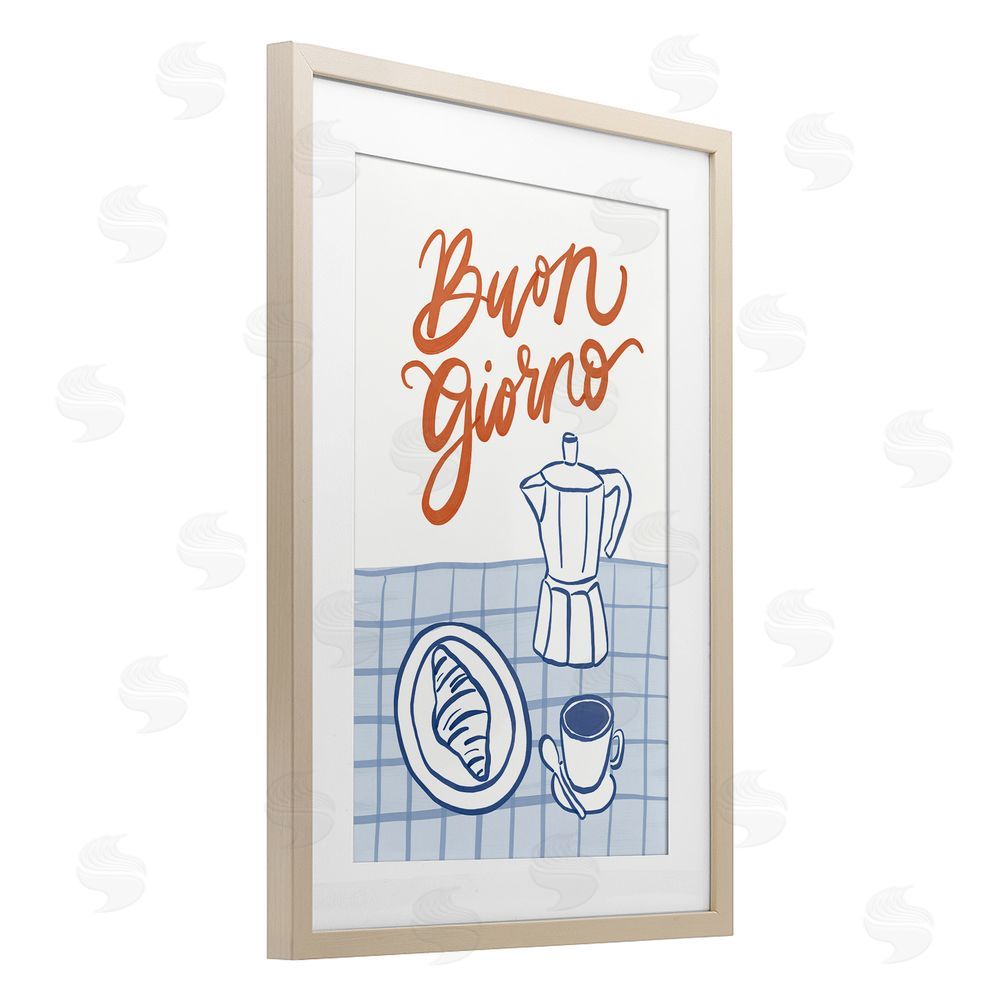 Amanda Houston Buon Giorno Breakfast Espresso Birch Framed Print Under Glass Wall Art