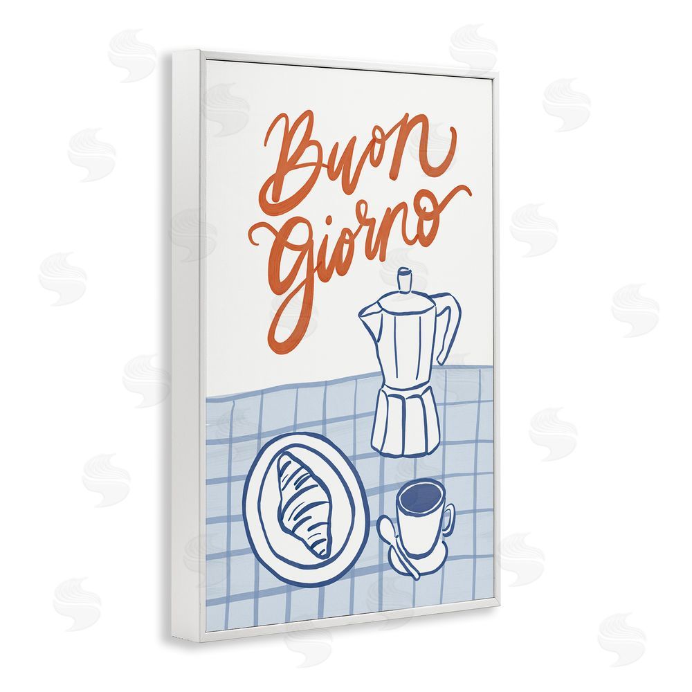 Amanda Houston Buon Giorno Breakfast Espresso White Framed Giclee Wall Art Print