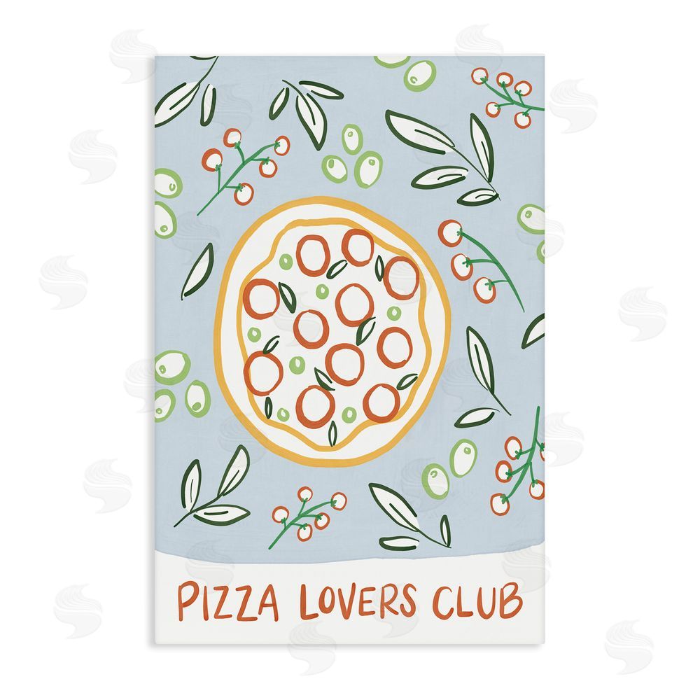 Amanda Houston Pizza Lovers Club Stretched Canvas Wall Art Print