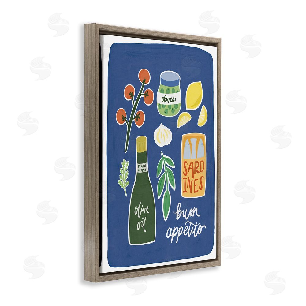 Amanda Houston Italian Kitchen Necessities Brown Floating Frame Canvas Wall Art