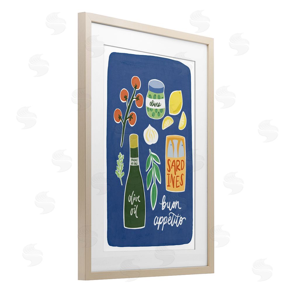 Amanda Houston Italian Kitchen Necessities Brown Framed Print Under Glass with Mat Wall Art