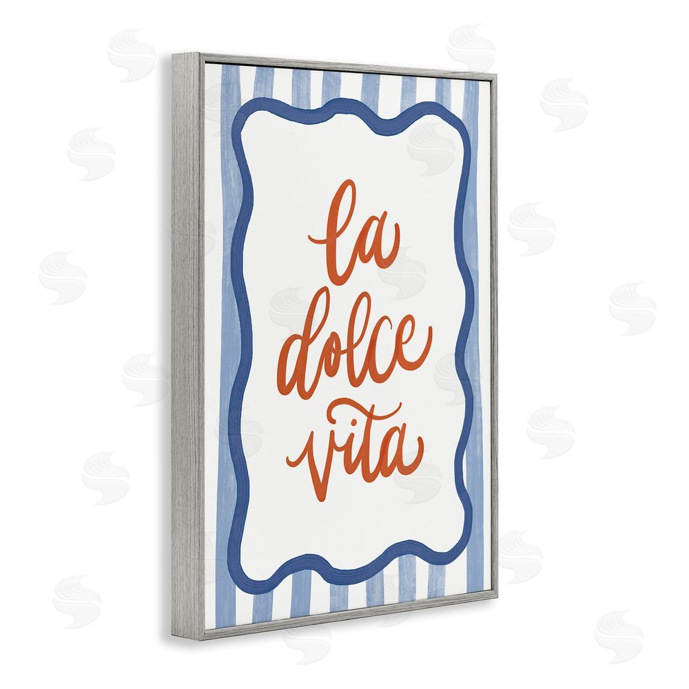 Amanda Houston Italian Kitchen Typography Gray Framed Giclee Wall Art Print