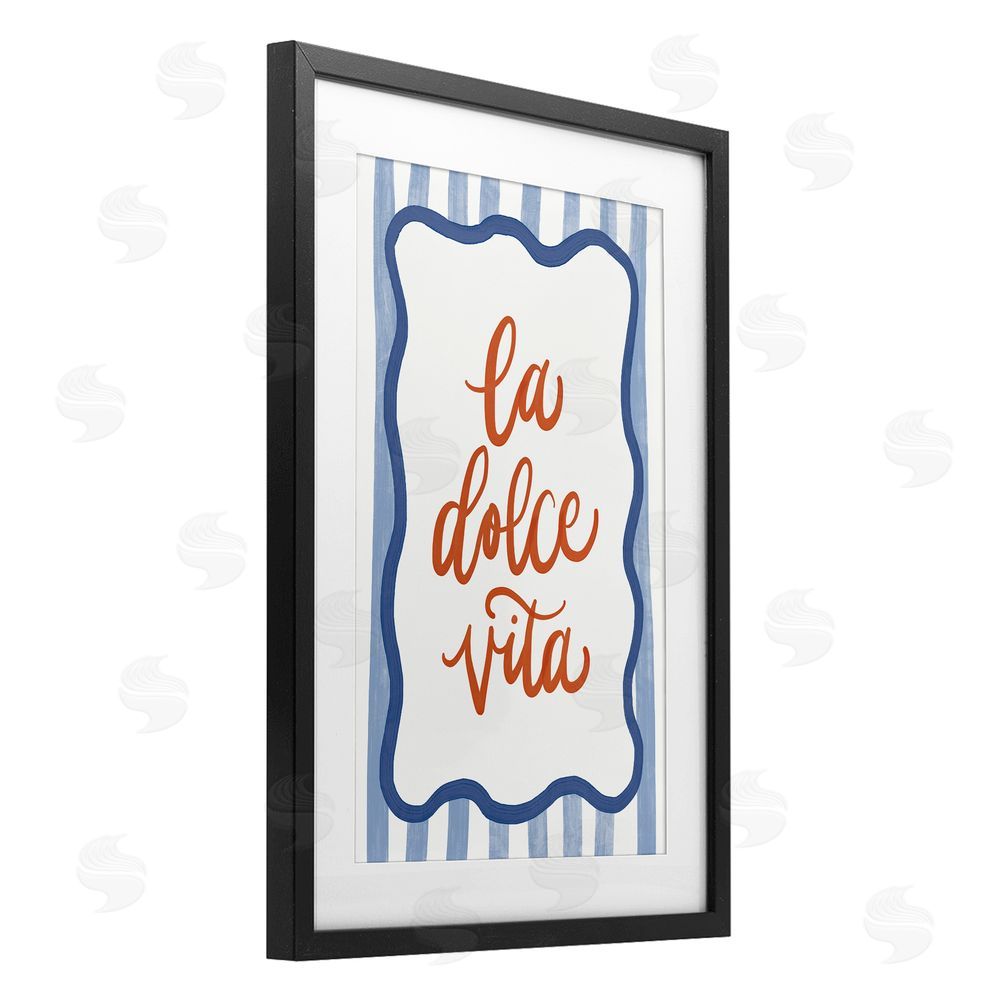 Amanda Houston Italian Kitchen Typography Black Framed Print Under Glass with Mat Wall Art