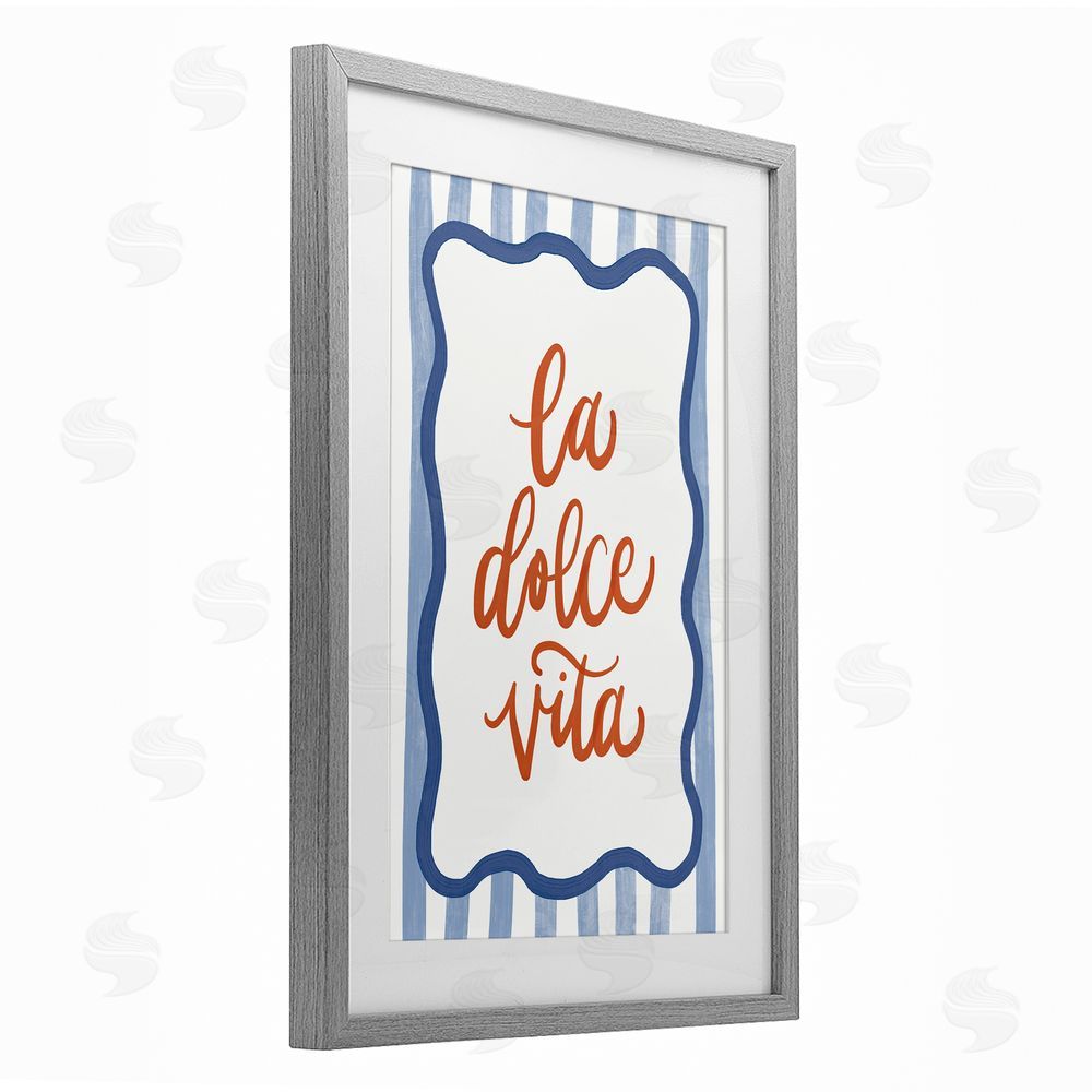 Amanda Houston Italian Kitchen Typography Gray Framed Print Under Glass with Mat Wall Art
